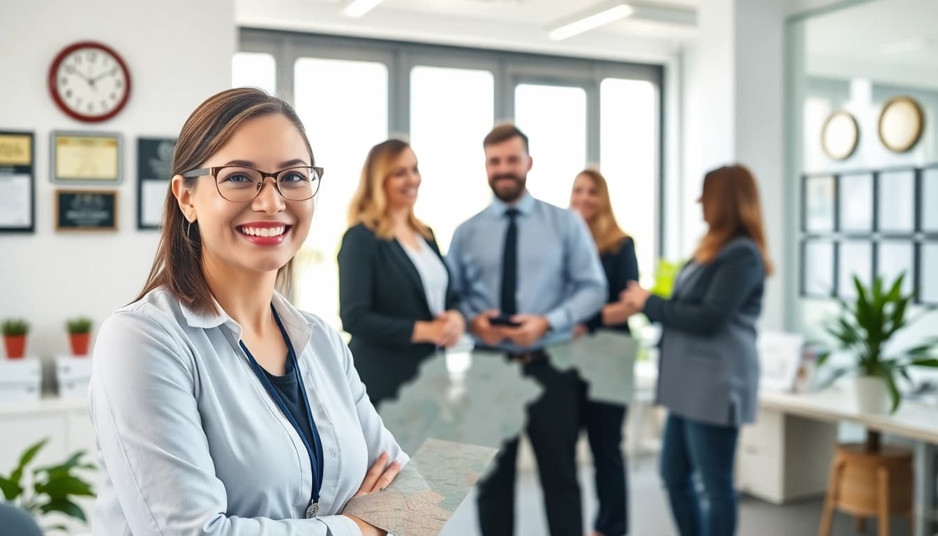 Clients receiving Title Insurance Services from professional agents in a modern office.