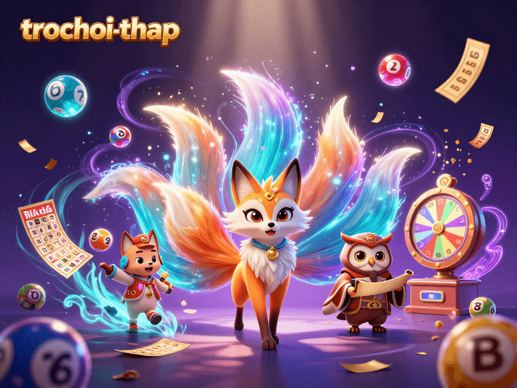 Join the thrilling action of trochoi-thap with vibrant characters and dynamic lottery elements.