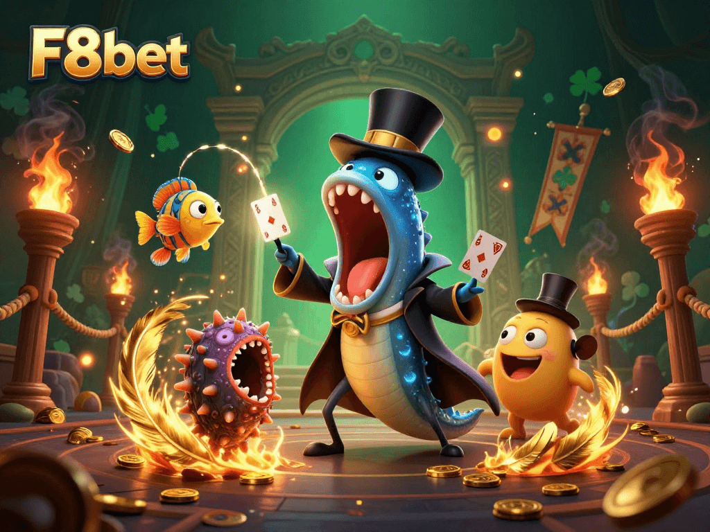 Engage with F8bet's vibrant casino world featuring magical underwater characters and dazzling atmosphere.