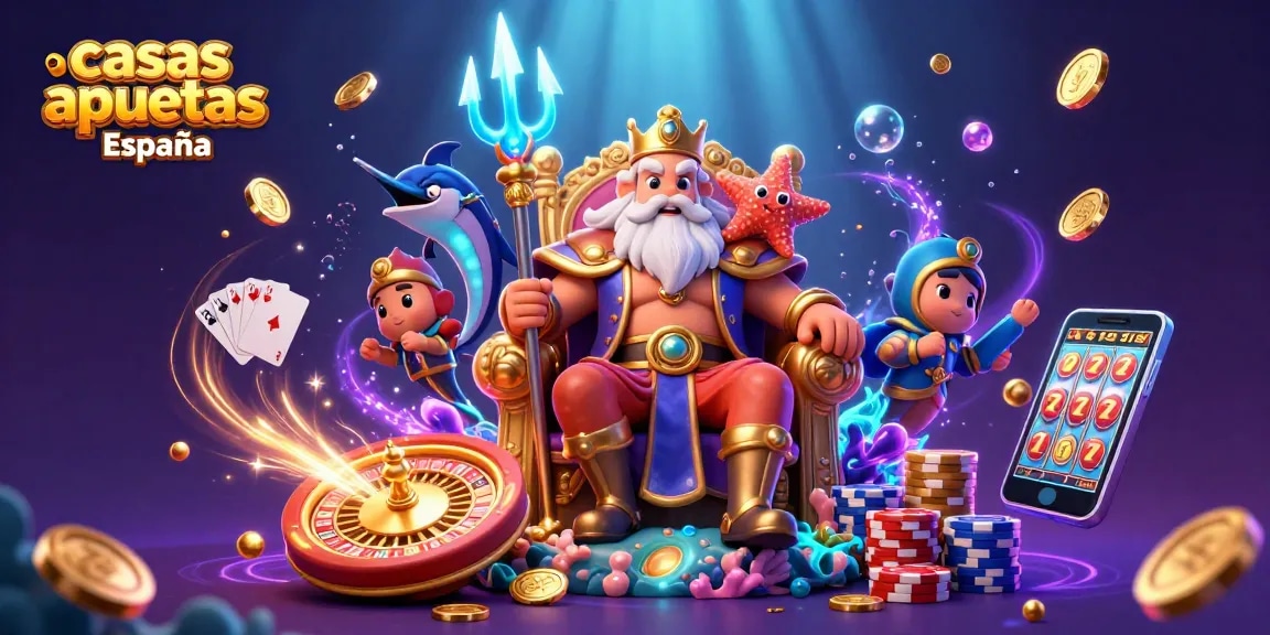 Apuesta en casas apuestas España mientras disfrutas de un entorno virtual fascinante con Neptune, tesoros y elementos de juego.