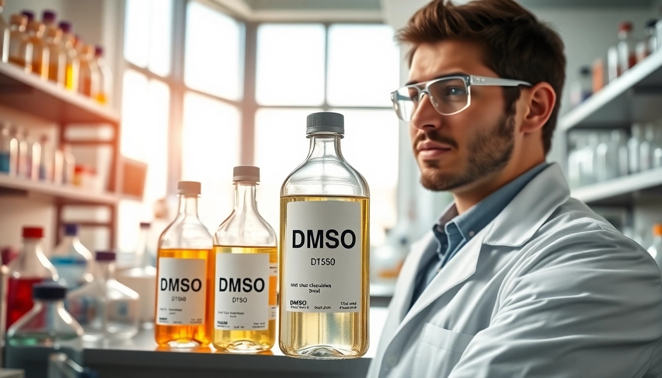Effortlessly streamline your dmso order process with premium DMSO solutions showcased in a professional lab.