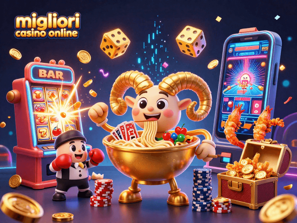 Impara a vincere nei migliori casinò online con un'illustrazione vivace e coinvolgente che celebra il gioco.