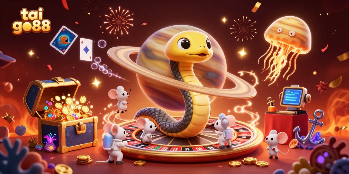 Betting on the tai go88 roulette wheel in a cosmic casino scene with vibrant treasures.