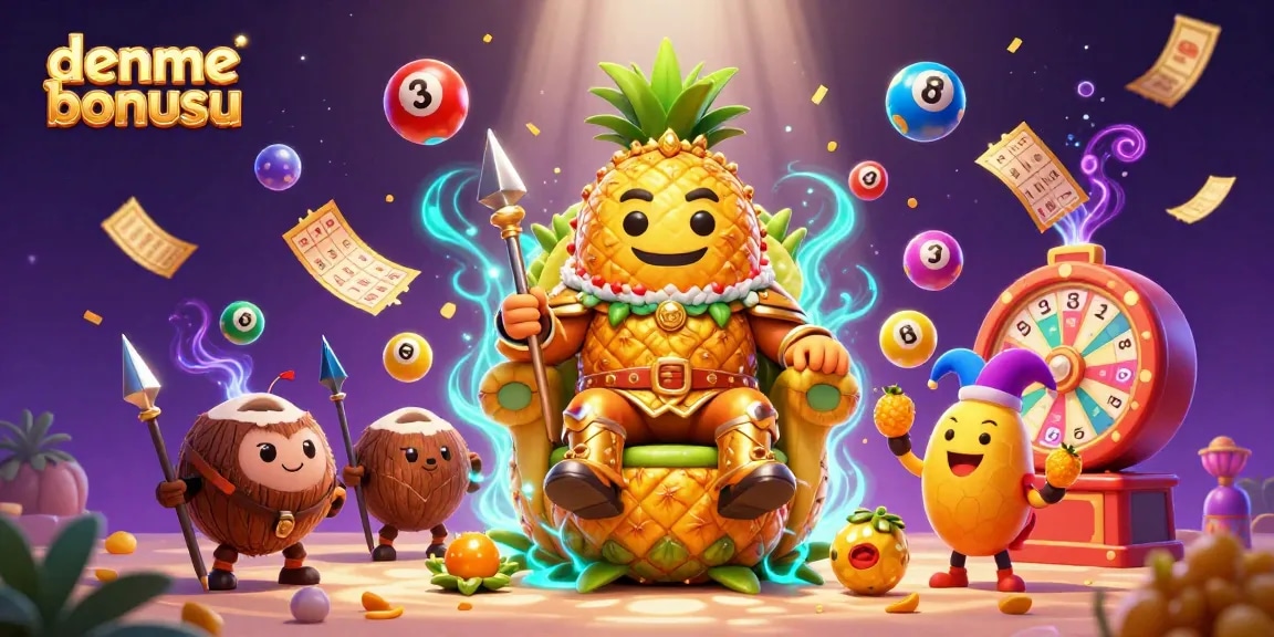 Experience deneme bonusu excitement with this vibrant 3D illustration featuring dynamic casino elements and a playful beach scene.