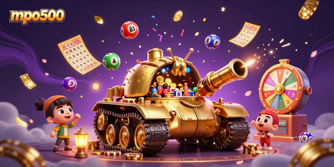 Experience mpo500's vibrant online gaming world with a dynamic casino illustration.