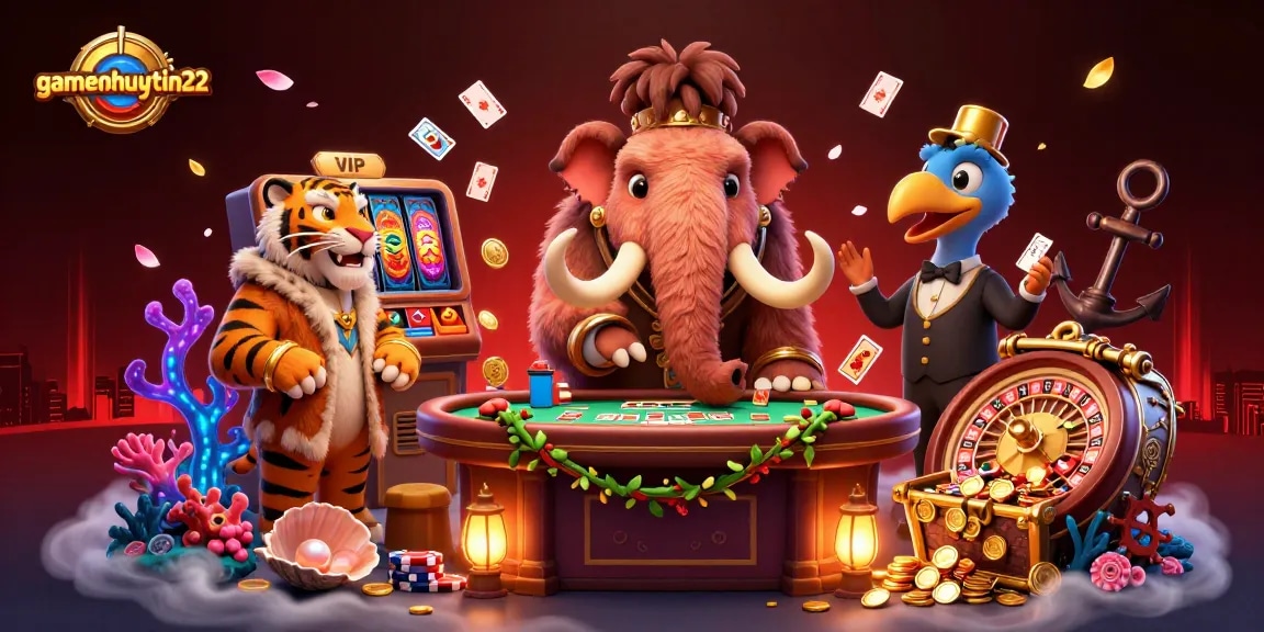 Experience thrilling Pai Gow action at gamenohuuytin22 with a vibrant casino scene and colorful game elements.