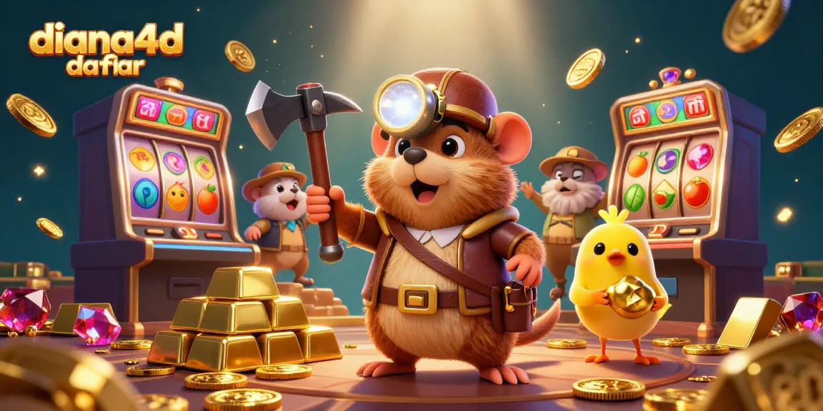 Catching winning spins at diana4d daftar with a lucky treasure hunter mole and sparkling slot machines.