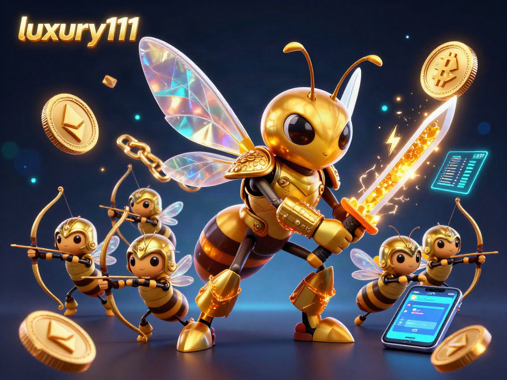 Engage with luxury111 in this captivating 3D casino scene showcasing cryptocurrency and vibrant energy.