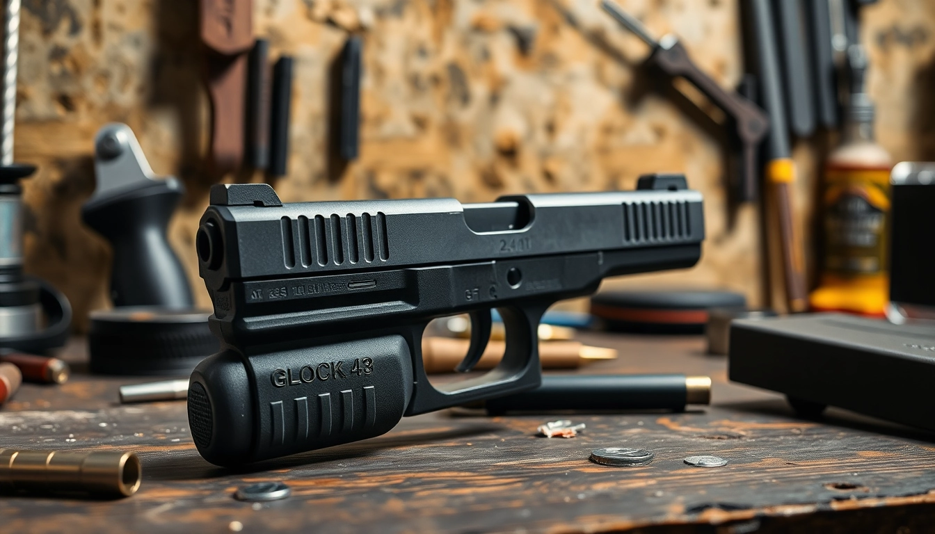 Transform your Glock 43 slide MOS with custom enhancements and detailed craftsmanship.