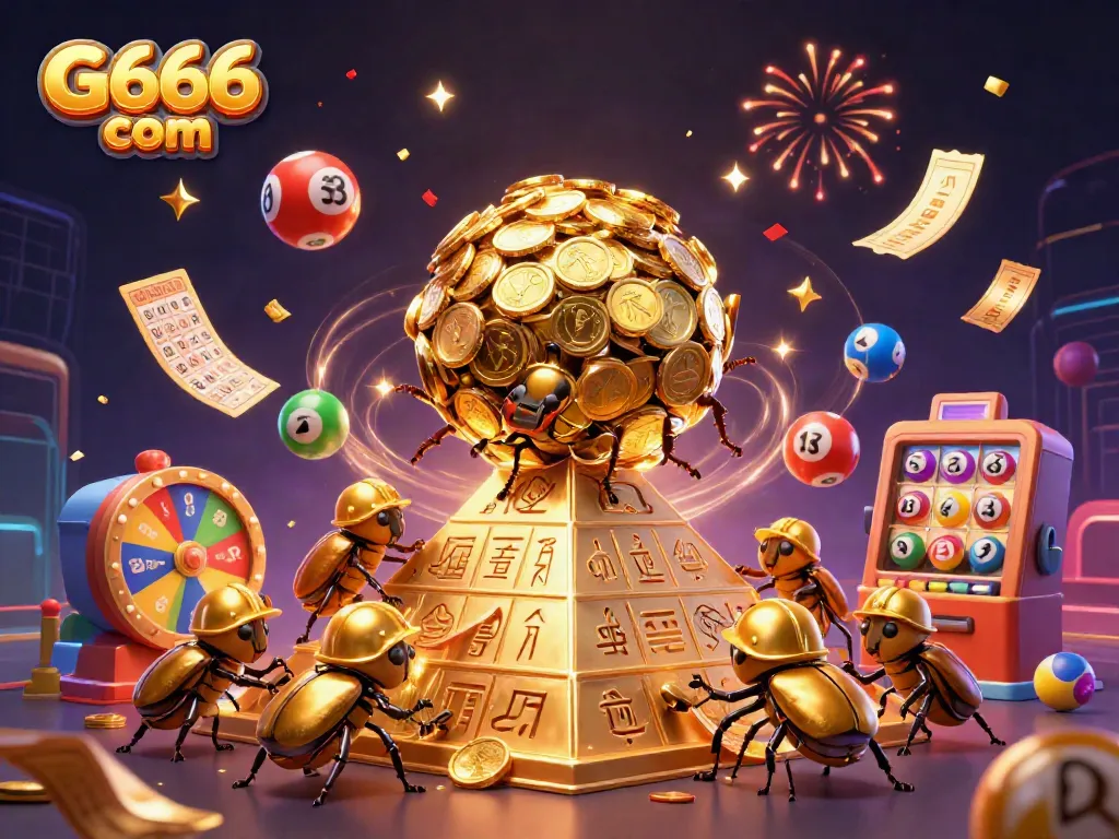 Engage in thrilling gaming experiences at G666 com with vibrant illustrations showcasing fun lottery elements.