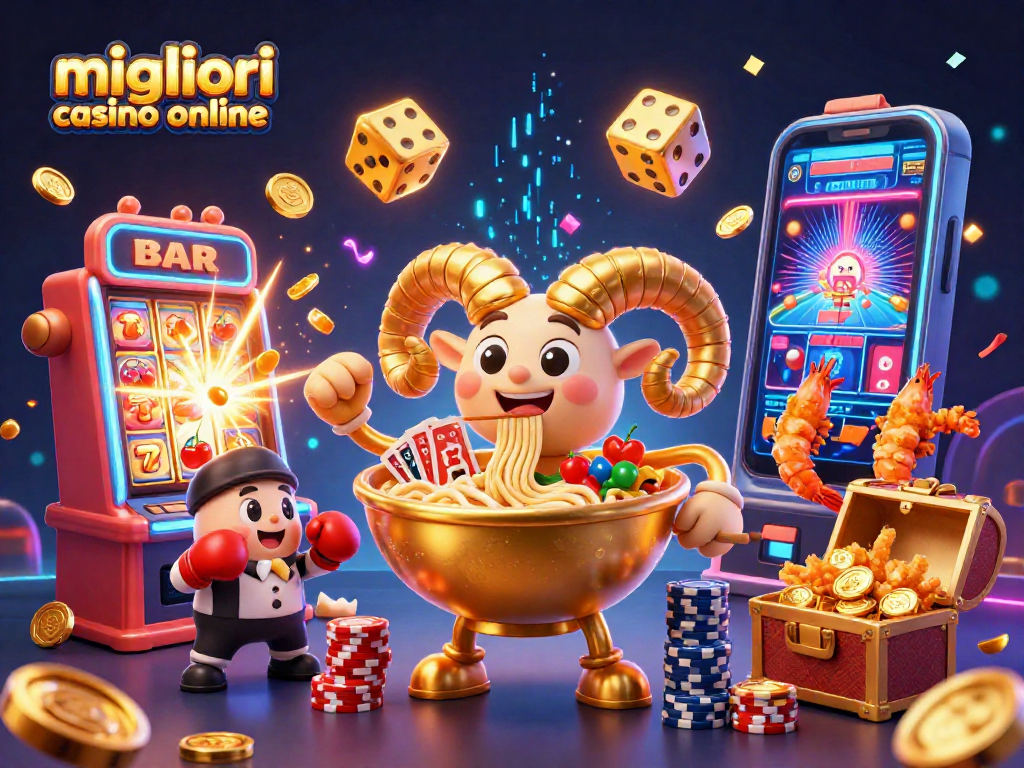 Impara a vincere nei migliori casinò online con un'illustrazione vivace e coinvolgente che celebra il gioco.