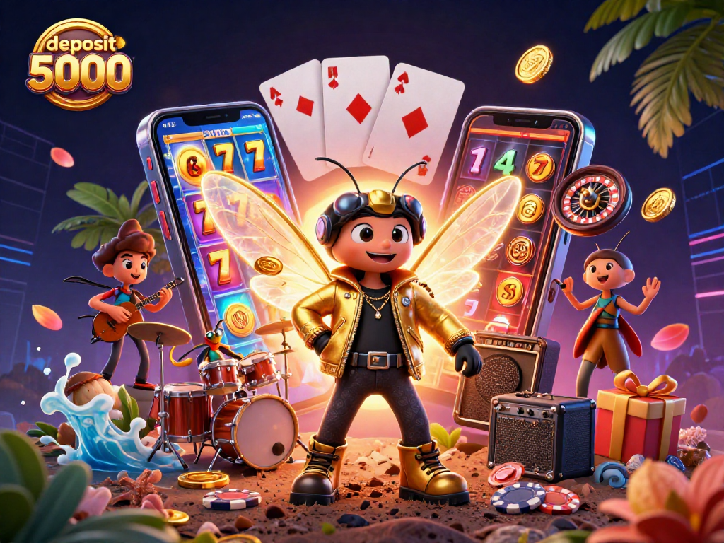 Experience thrilling wins at deposit 5000 with a vibrant casino scene rich in dynamic game elements.