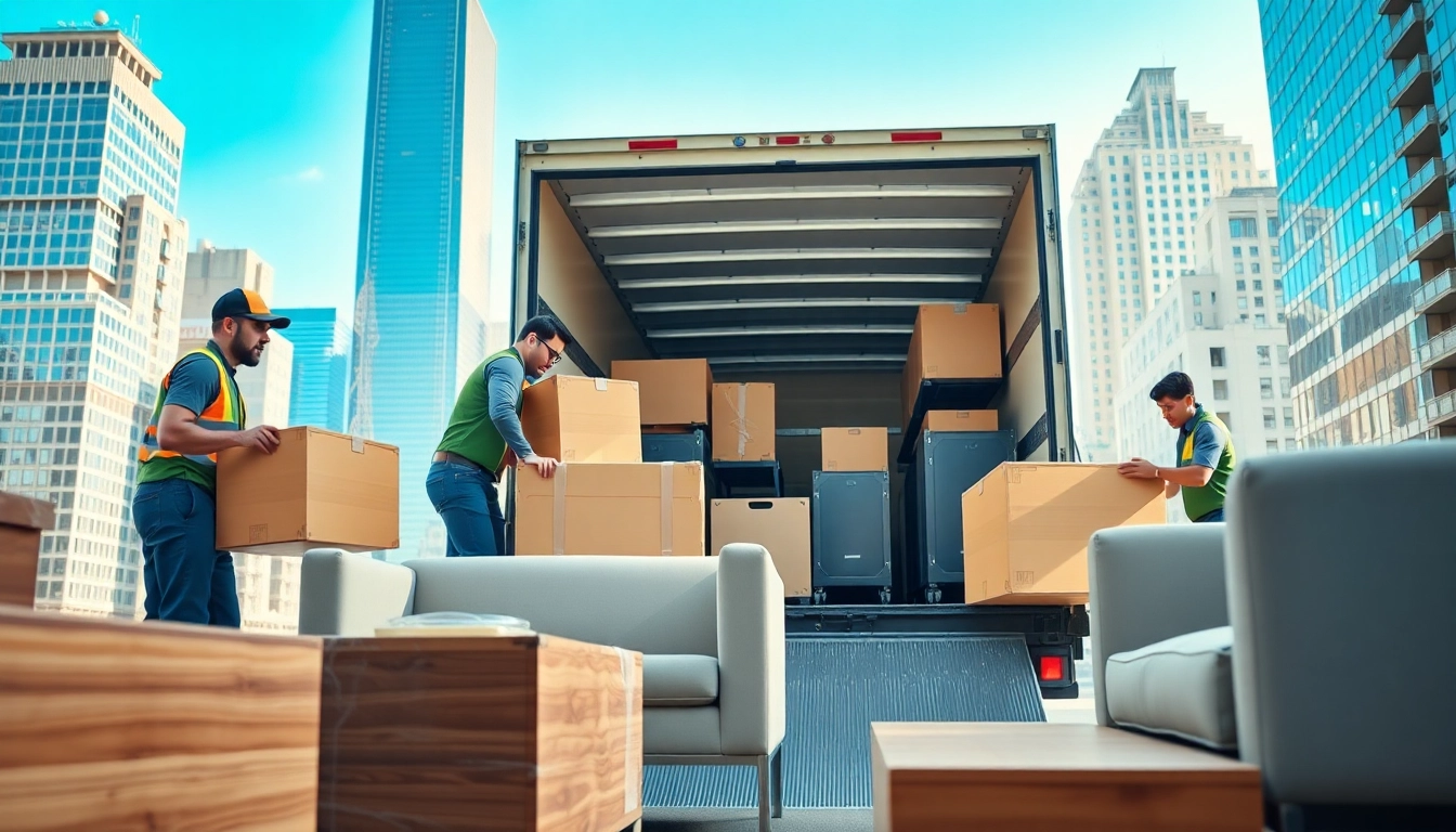 Efficient team providing Commercial Moving Services NYC in a bustling office environment.