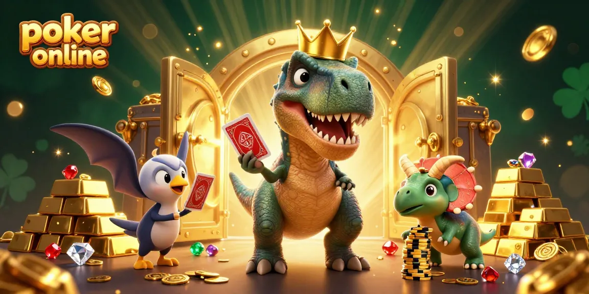 Jouez au poker en ligne avec des créatures fantastiques, une illustration dynamique de casino.