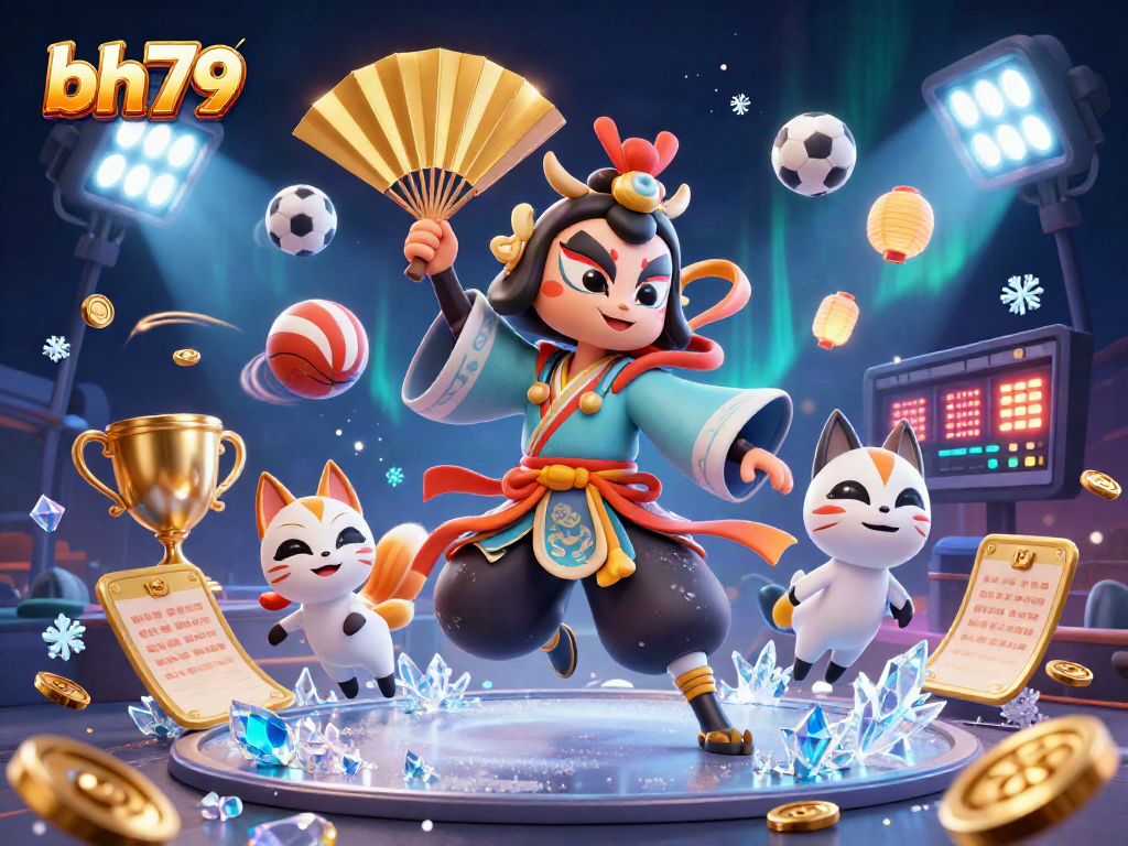 Experience thrilling gaming with bh79's dynamic betting scene featuring sports action and vibrant characters.