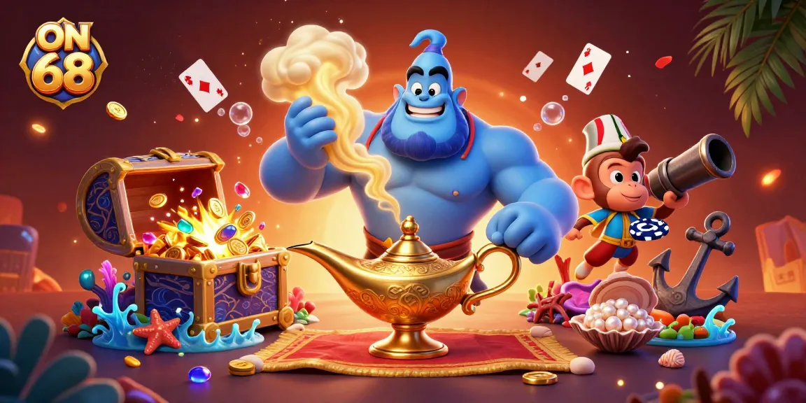 Join the action with ON 68 as a genie, monkey, and magic carpet celebrate casino wins!