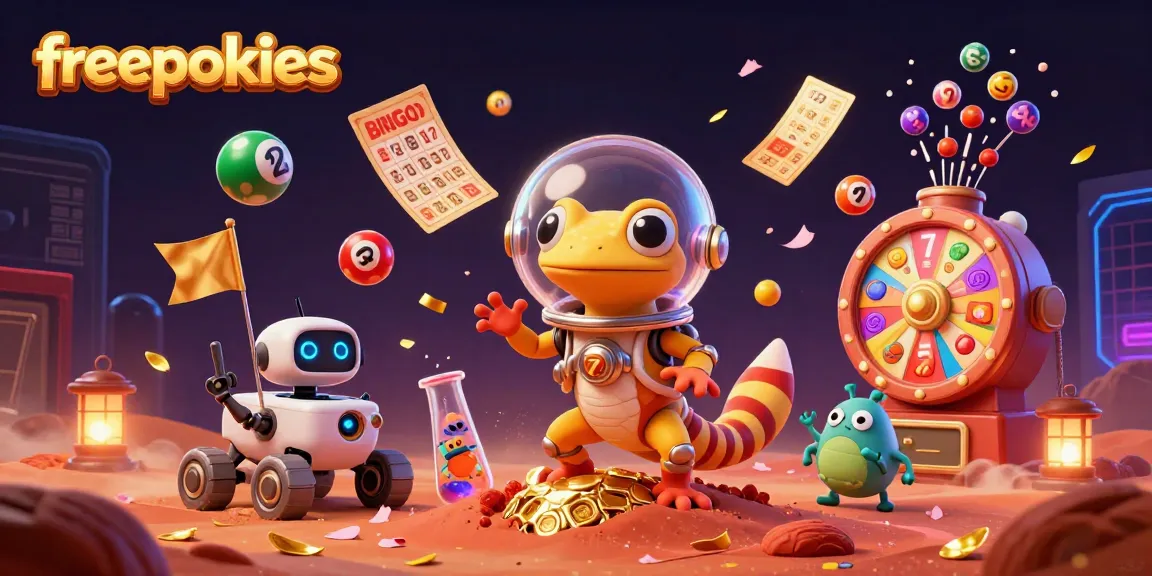 Engage with freepokies like never before in this vibrant 3D casino illustration.