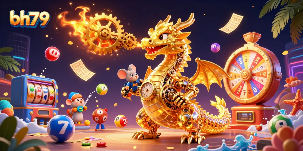Engage with exciting features of bh79 including lottery balls, spinning prize wheel, and a golden dragon!