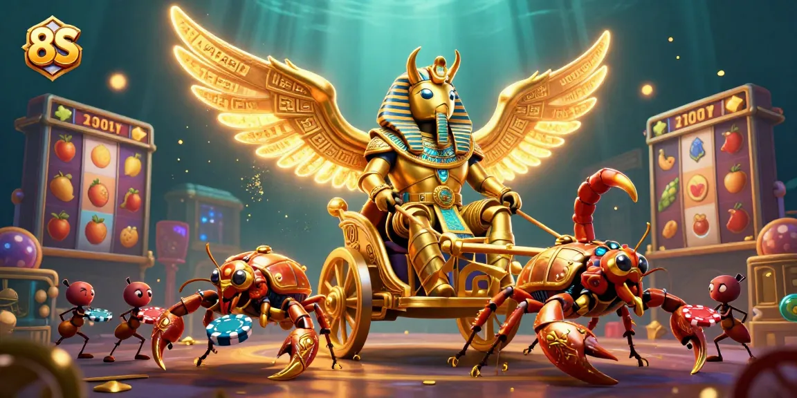 Experience the excitement of 8S with dazzling slot machines and vibrant casino elements.
