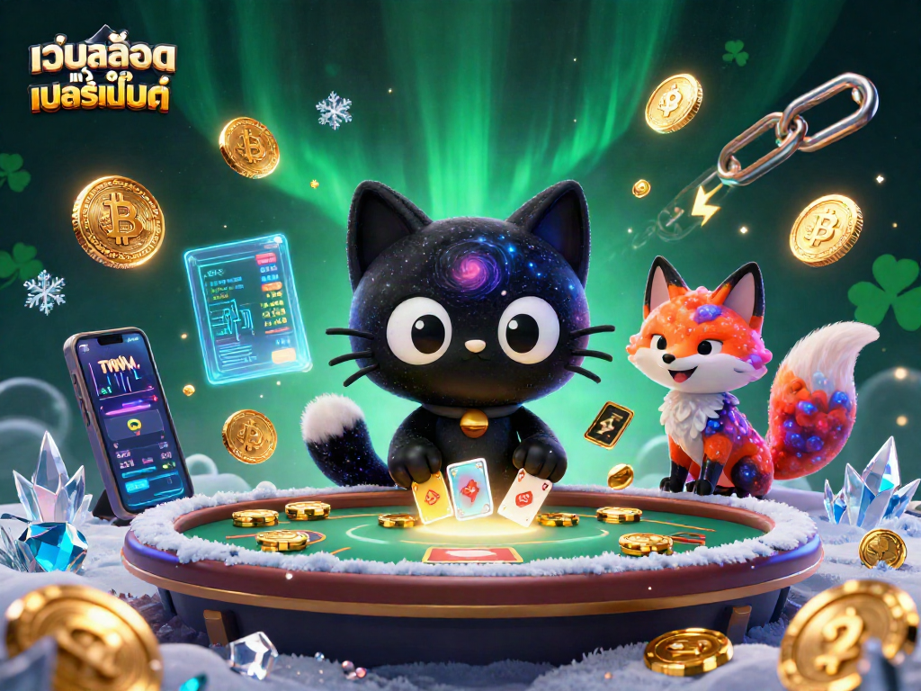 Explore the cosmic casino with เว็บสล็อต แท้ 100 เปอร์เซ็นต์ as the black hole cat attracts wealth.