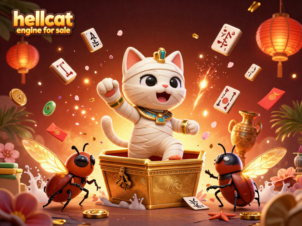 Experience the thrill of gambling with a vibrant depiction featuring a hellcat engine for sale amid casino elements.