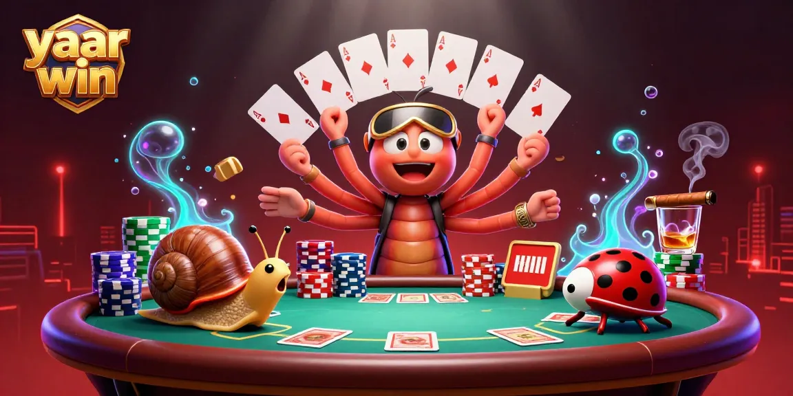 Engage with the exciting world of yaar win at a lively poker table with vibrant characters.