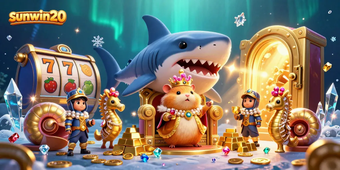 Immerse in the vibrant action of sunwin20 with the golden hamster king and casino elements.