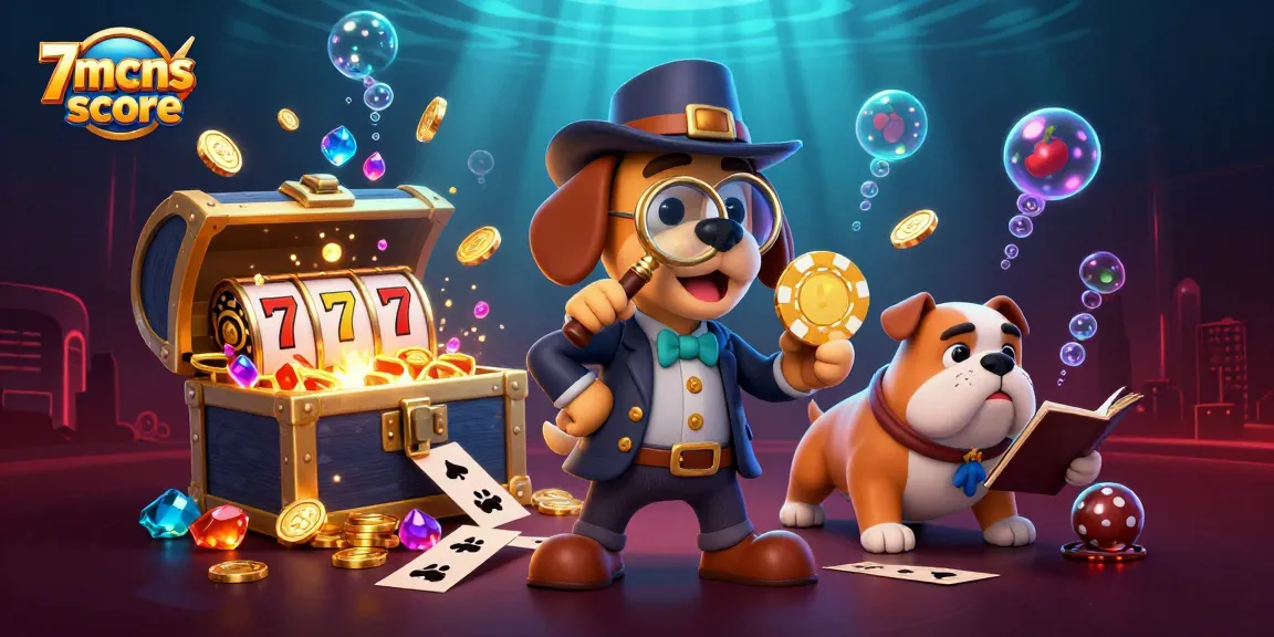 Engage with exciting games at 7mcnscore in this vibrant 3D casino illustration showcasing thrilling slot adventures.