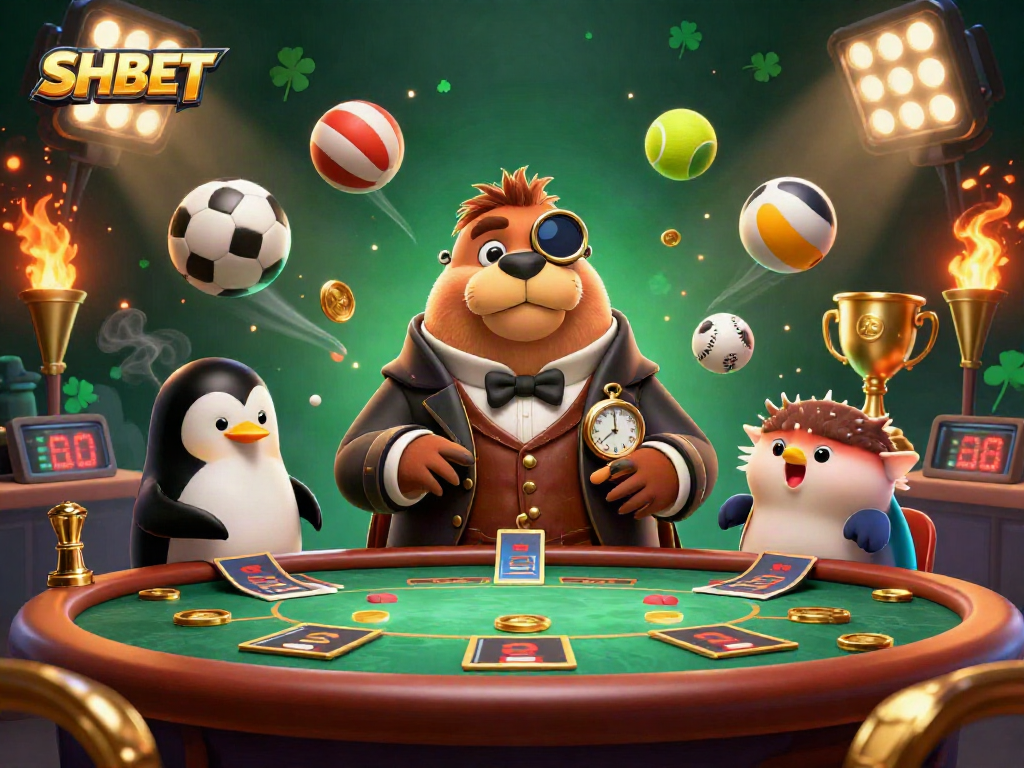 Experience thrilling gameplay with SHBET at this underwater poker table scene featuring animated characters.