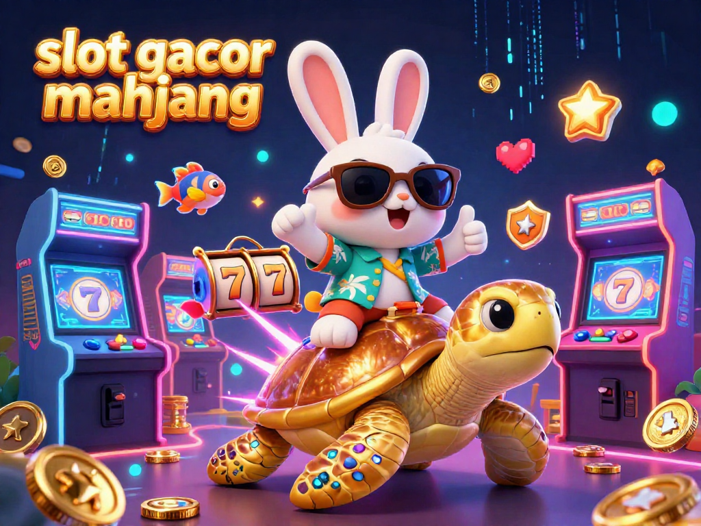 Engage with slot gacor mahjong in a vibrant 3D casino scene featuring lucky characters and gaming elements.
