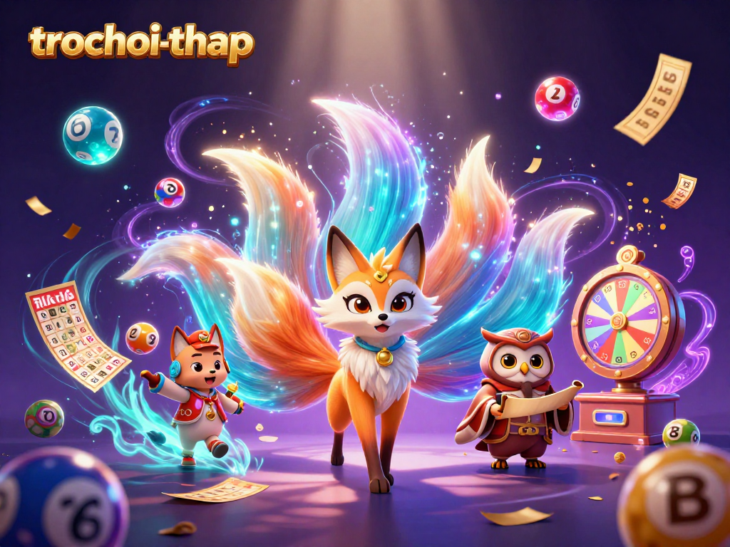 Join the thrilling action of trochoi-thap with vibrant characters and dynamic lottery elements.