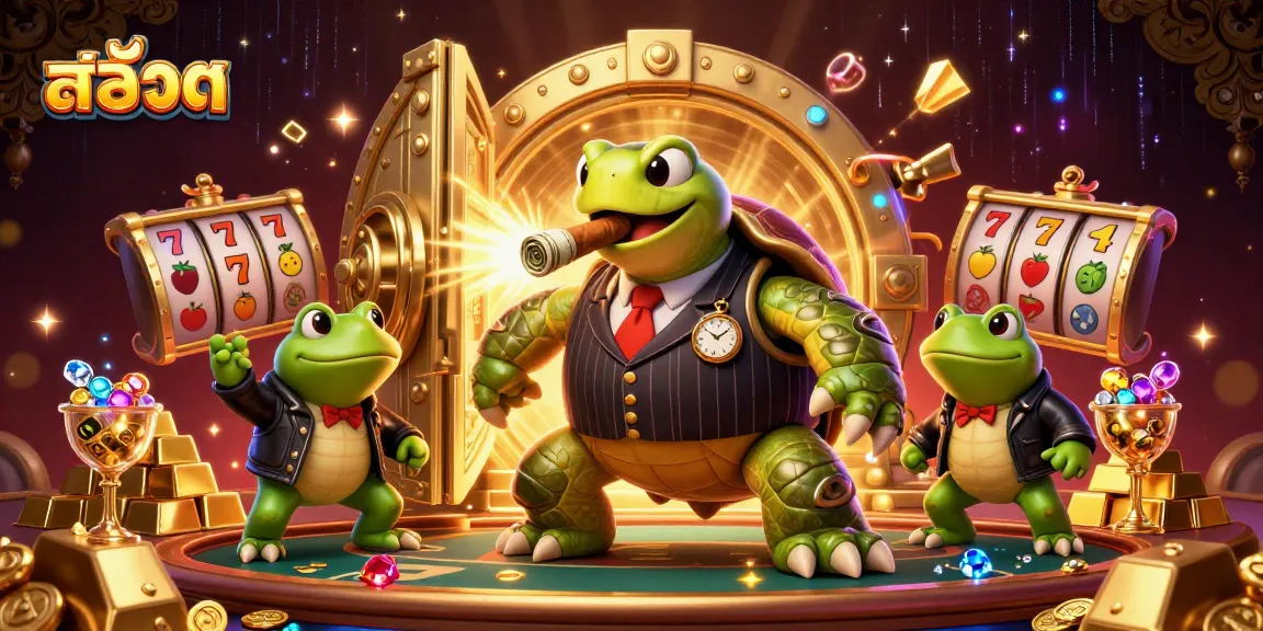 Win big with สล็อต in this vibrant 3D scene featuring an engaging casino atmosphere.