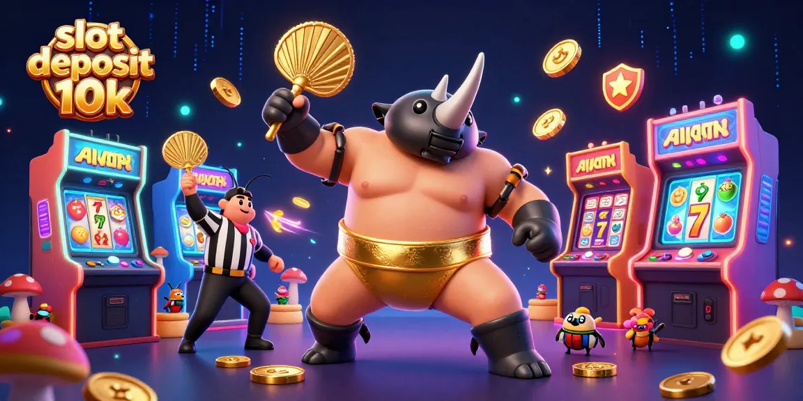 Experience thrilling gameplay in a vibrant scene with slot deposit 10k champions and colorful arcade elements.