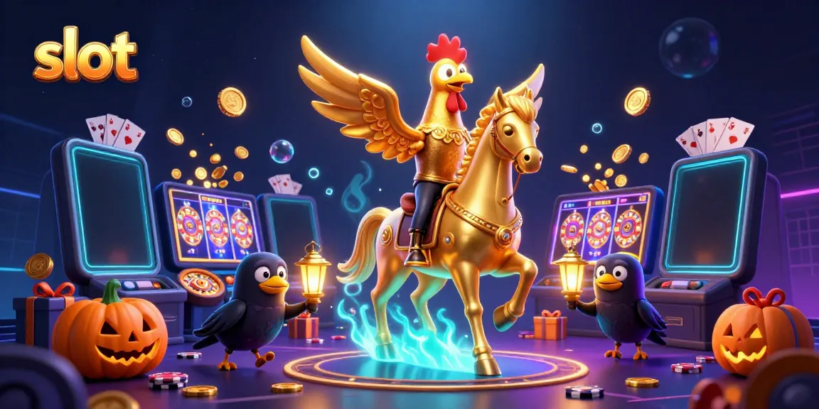 Putaran slot yang menarik di WSLOT888 dengan karakter unik di kasino malam hari.