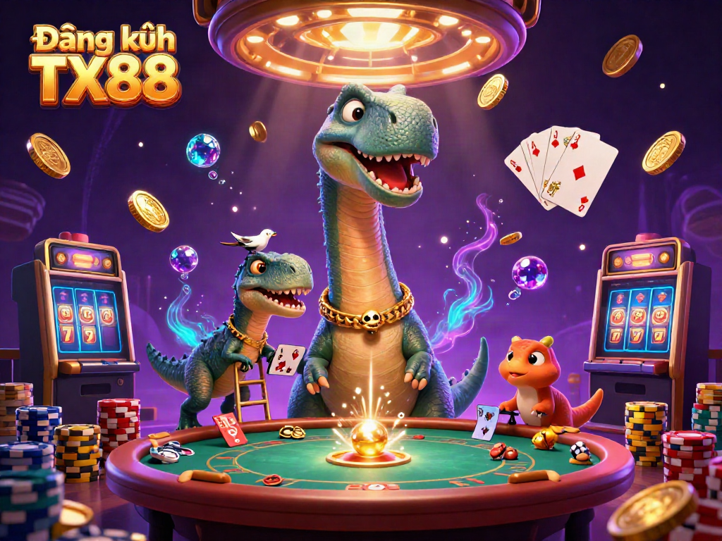 Engage with Đăng ký TX88 in a vibrant casino scene full of action and excitement.