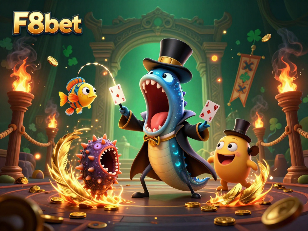Engage with F8bet's vibrant casino world featuring magical underwater characters and dazzling atmosphere.
