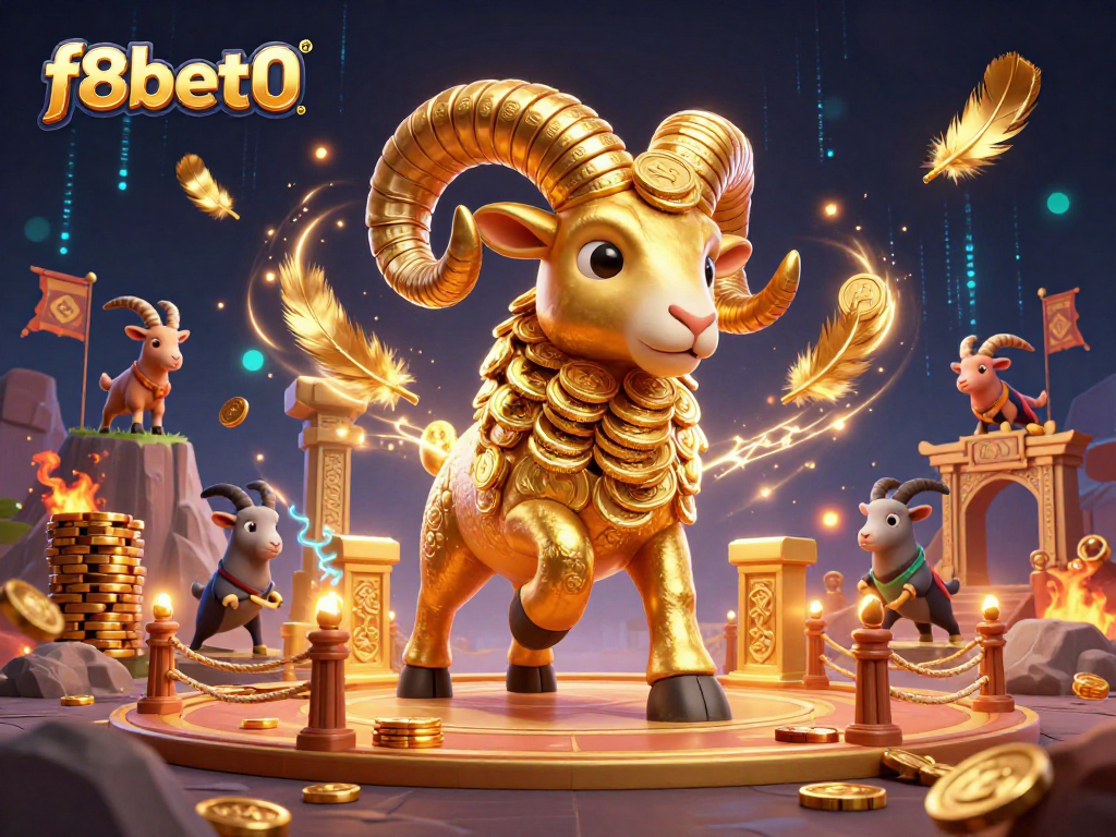 Experience the thrill of f8bet0 through dynamic casino action with a golden ram charging at the jackpot!