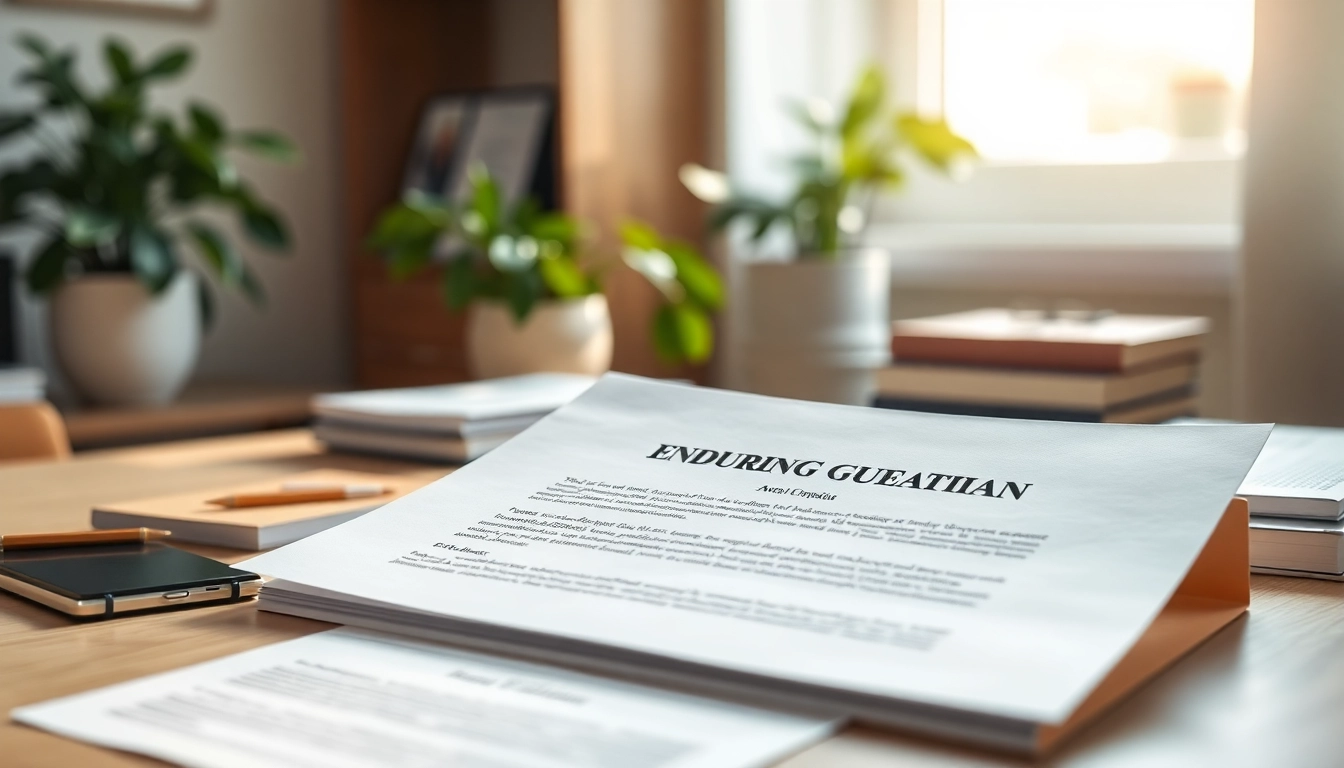 Enduring Guardian document displayed in a professional setting, highlighting its significance in decision-making.
