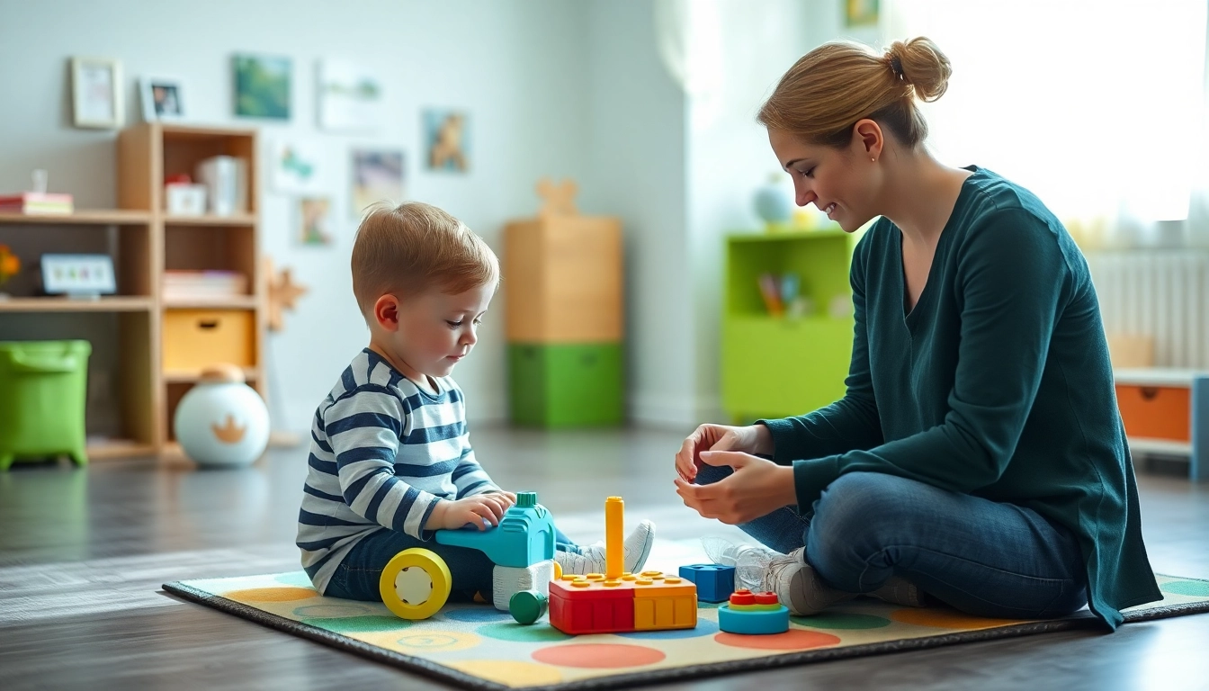 Child receiving ABA therapy in Troy with a therapist in a bright, supportive environment.