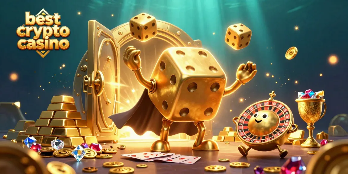 Gioca in un best crypto casino con il golem di dadi d'oro mentre lancia altri dadi e scopri gioielli.