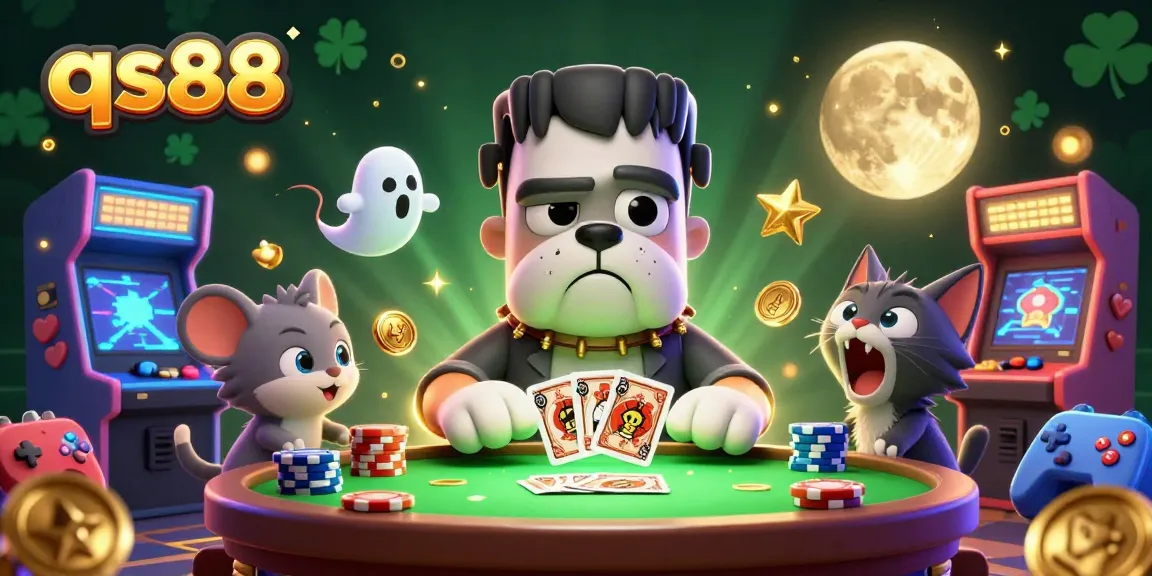 qs88 engages players in a vibrant 3D casino illustration featuring a unique game scene.