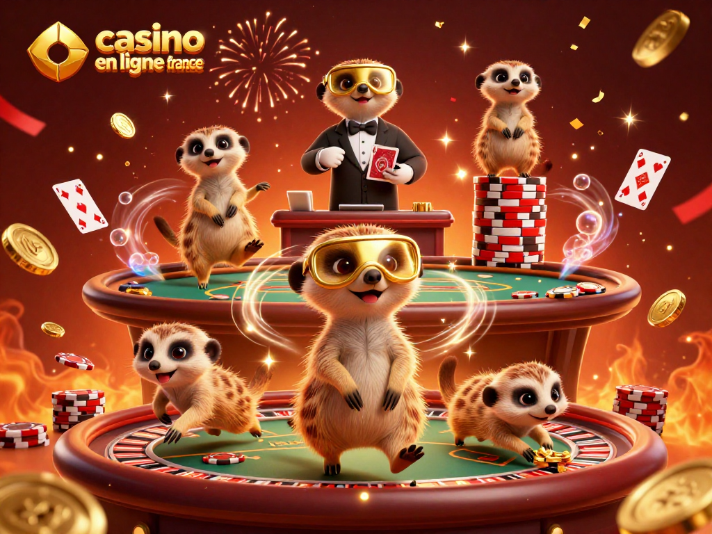 Jouer dans un casino en ligne France avec des meerkats animés en pleine action et une roulette dynamique.