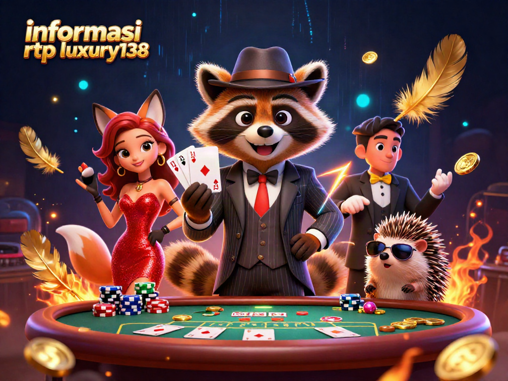 Gambarkan suasana permainan poker dengan informasi RTP Luxury138 yang menarik dan berwarna penuh energi.