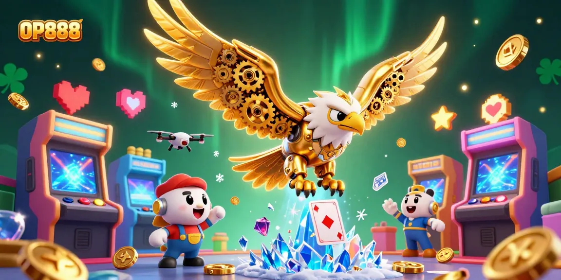 Experience thrilling game action with OP888's colorful casino elements and engaging characters.