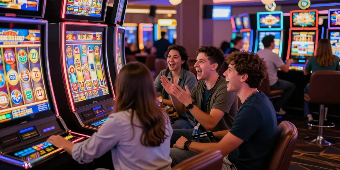 Players engaging with slot88 machine in a lively casino atmosphere