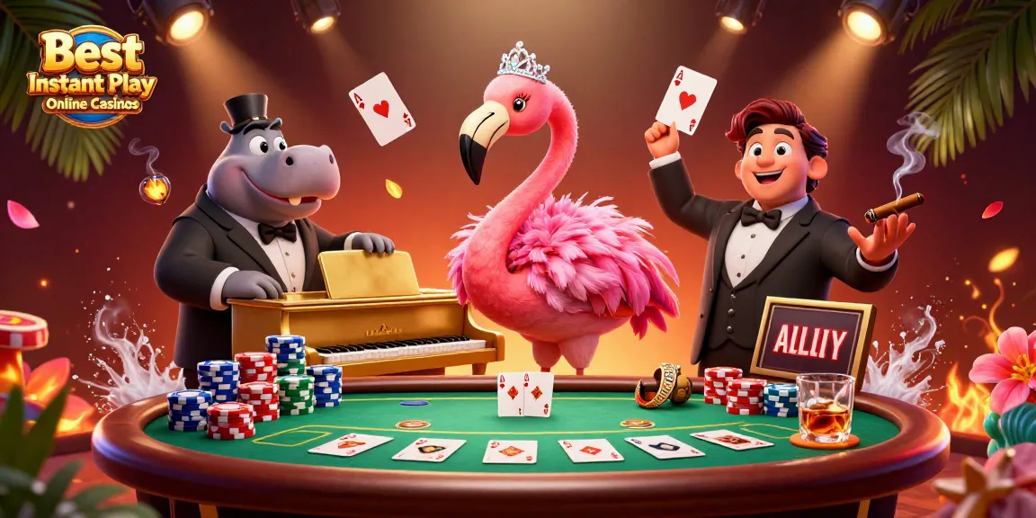 Experience the excitement at the Best Instant Play Online Casinos with vibrant live action and casino gaming elements.