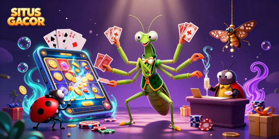 Experience SITUS GACOR with lively gaming action and vibrant characters in this festive casino scene.