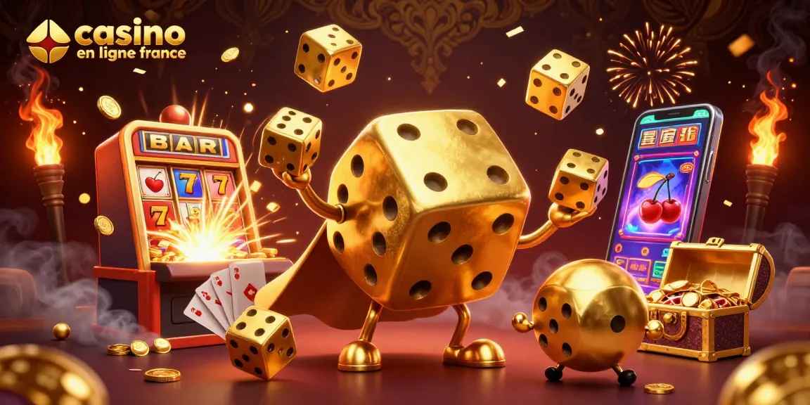 Gagnez de l'argent sur casino en ligne France avec cette illustration animée riche en détails et en éléments de jeu.