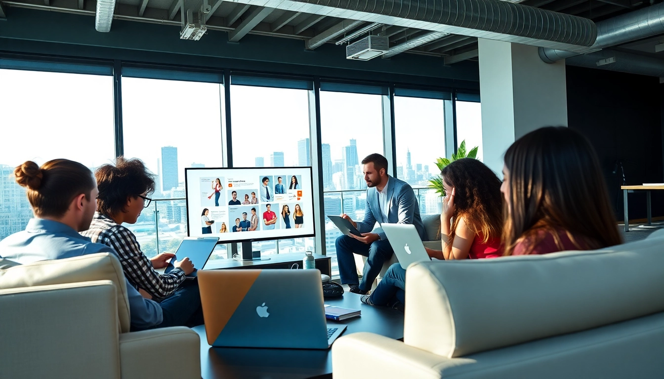 Enhance your brand visibility with effective edmonton social media marketing strategies in a vibrant office setting.