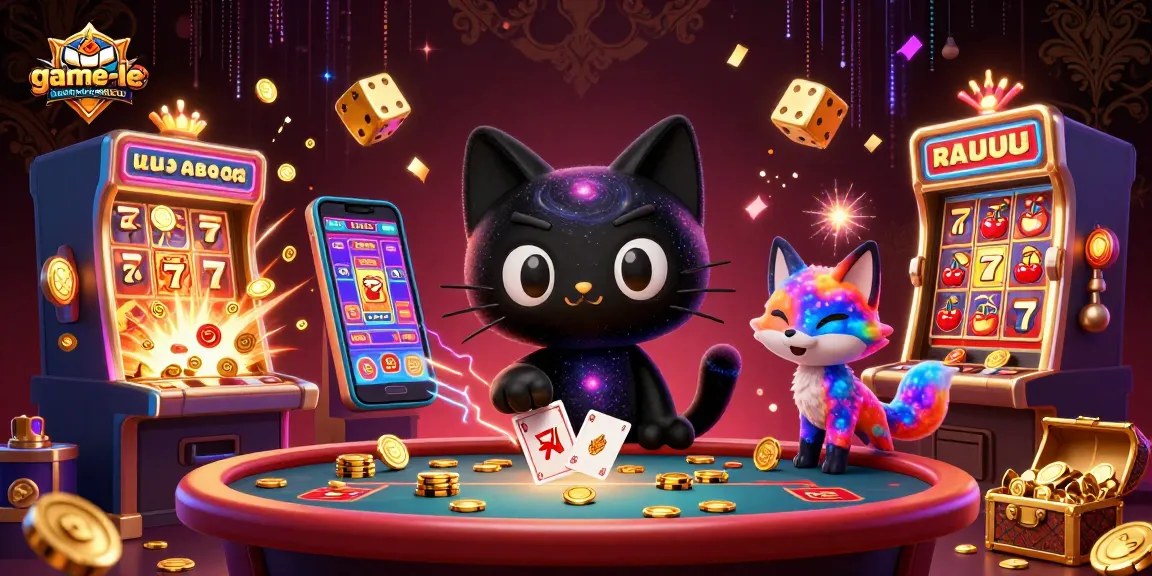 Experience game-le-hoi-mexico's vibrant cosmic casino adventure with animated slot machines and golden treasures.